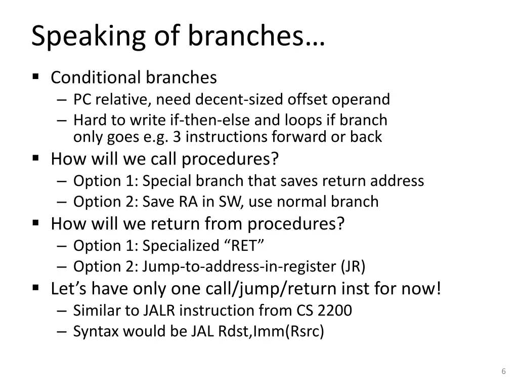 speaking of branches