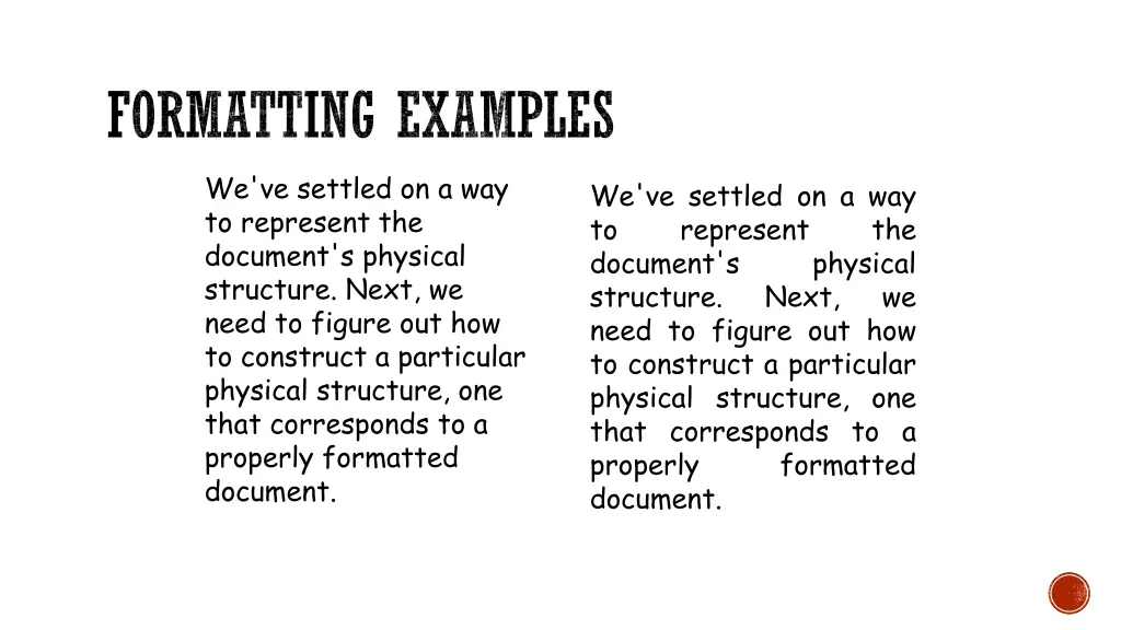formatting examples