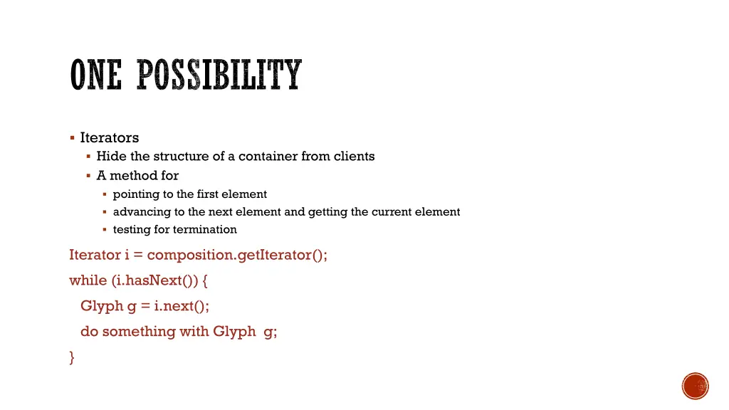 one possibility