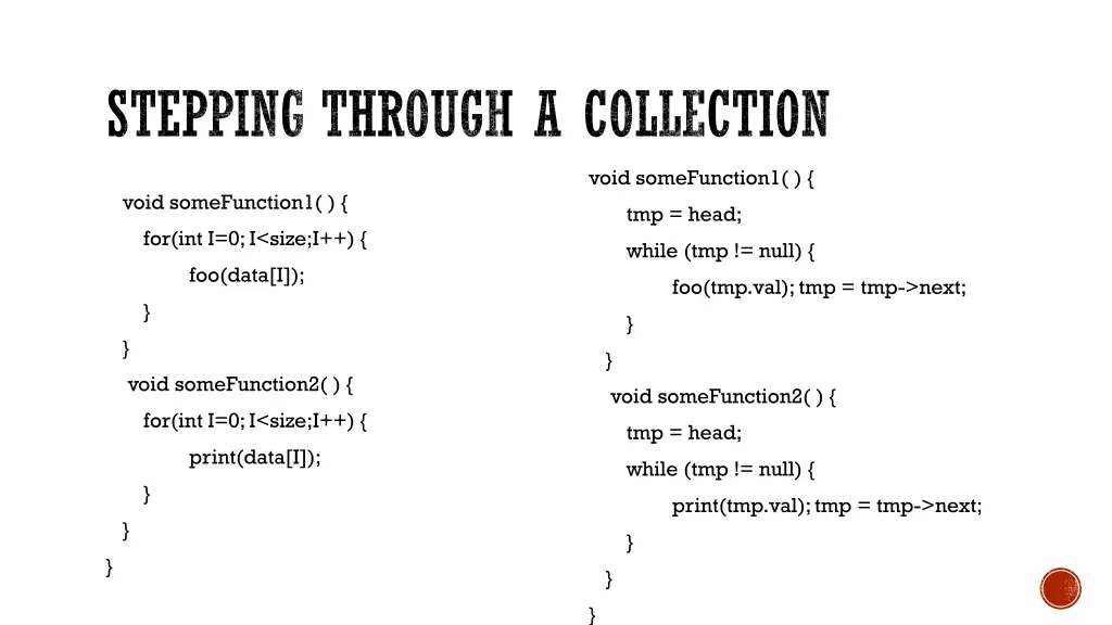 stepping through a collection 3
