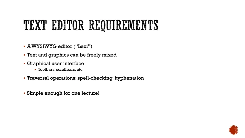 text editor requirements