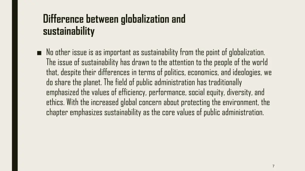 difference between globalization