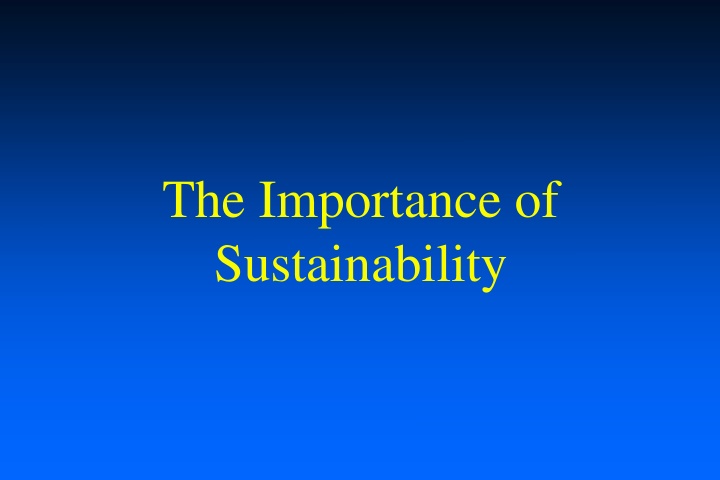 the importance of sustainability