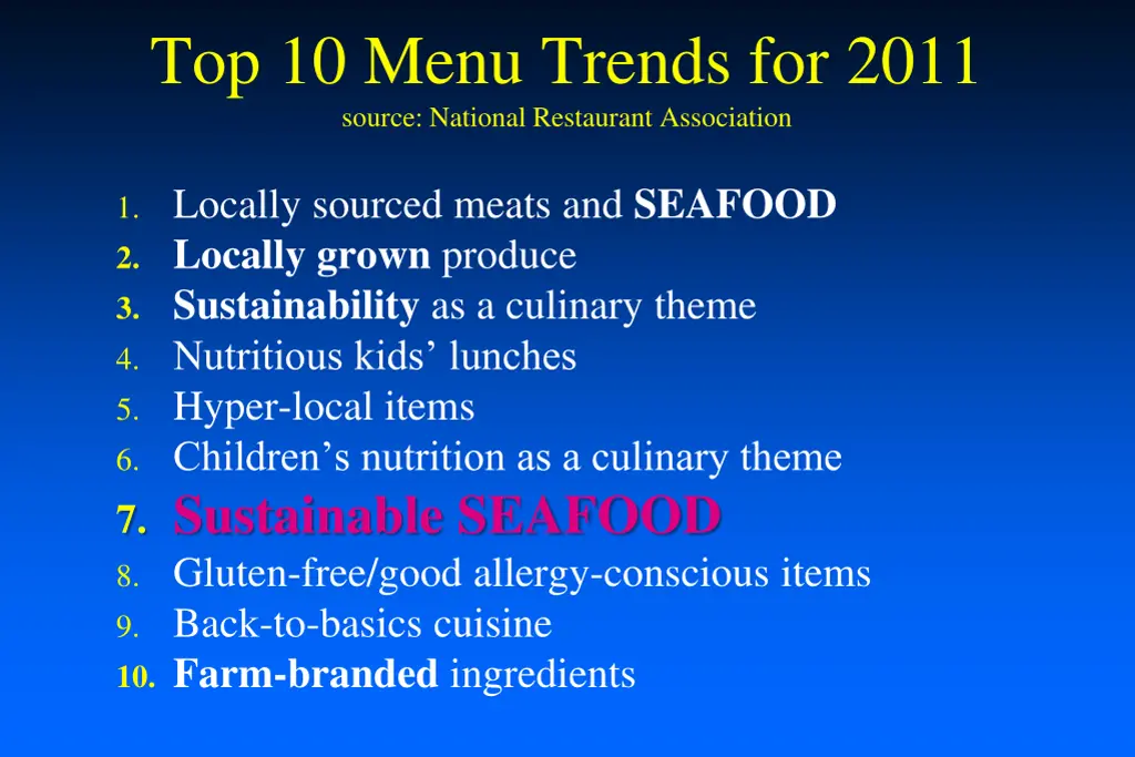 top 10 menu trends for 2011 source national