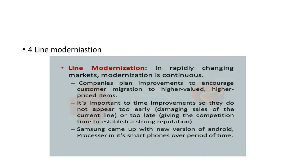 4 line moderniastion