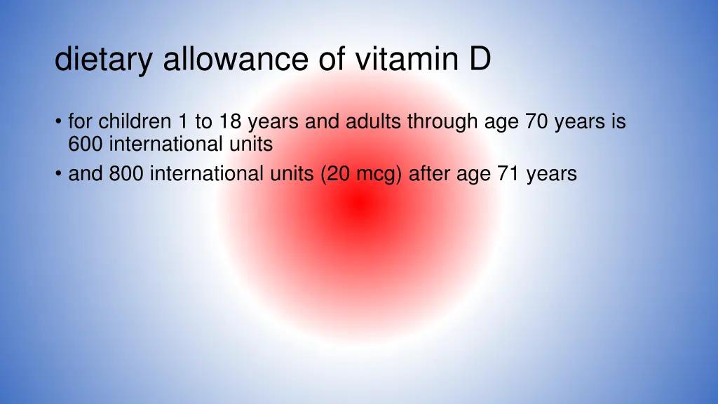 dietary allowance of vitamin d