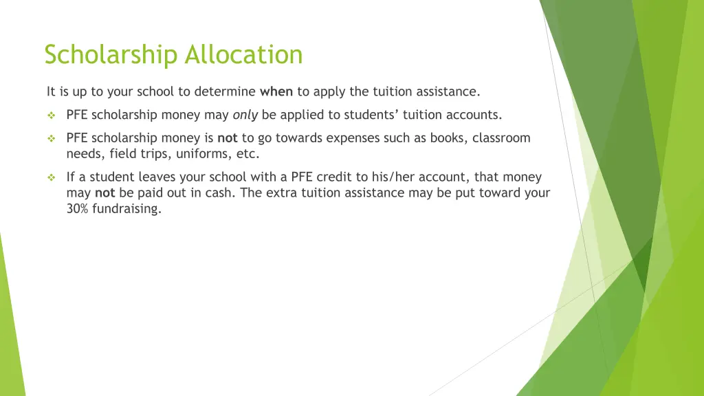 scholarship allocation