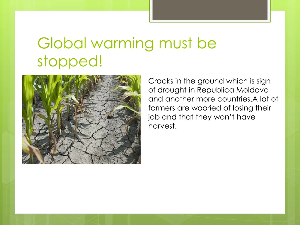 global warming must be stopped