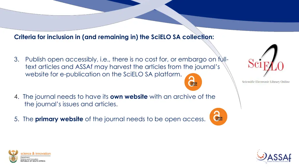 criteria for inclusion in and remaining 1
