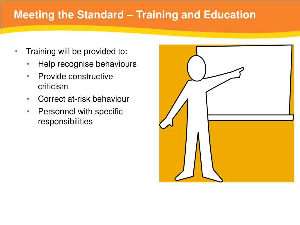 meeting the standard training and education