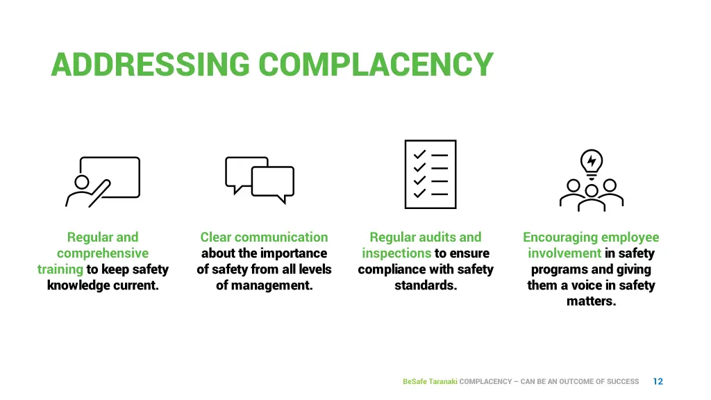 addressing complacency