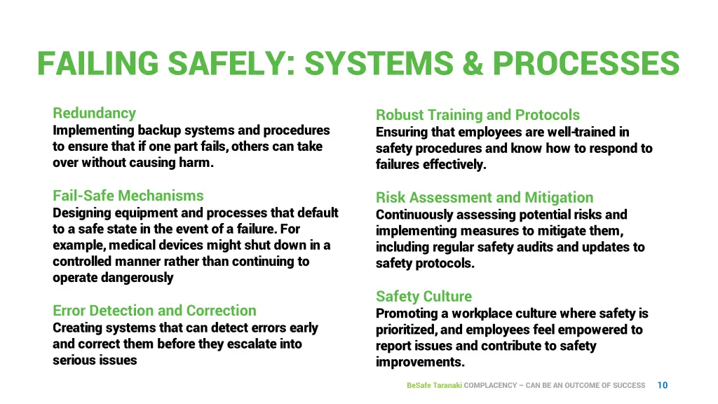 failing safely systems processes