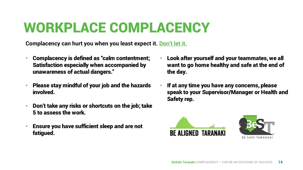 workplace complacency