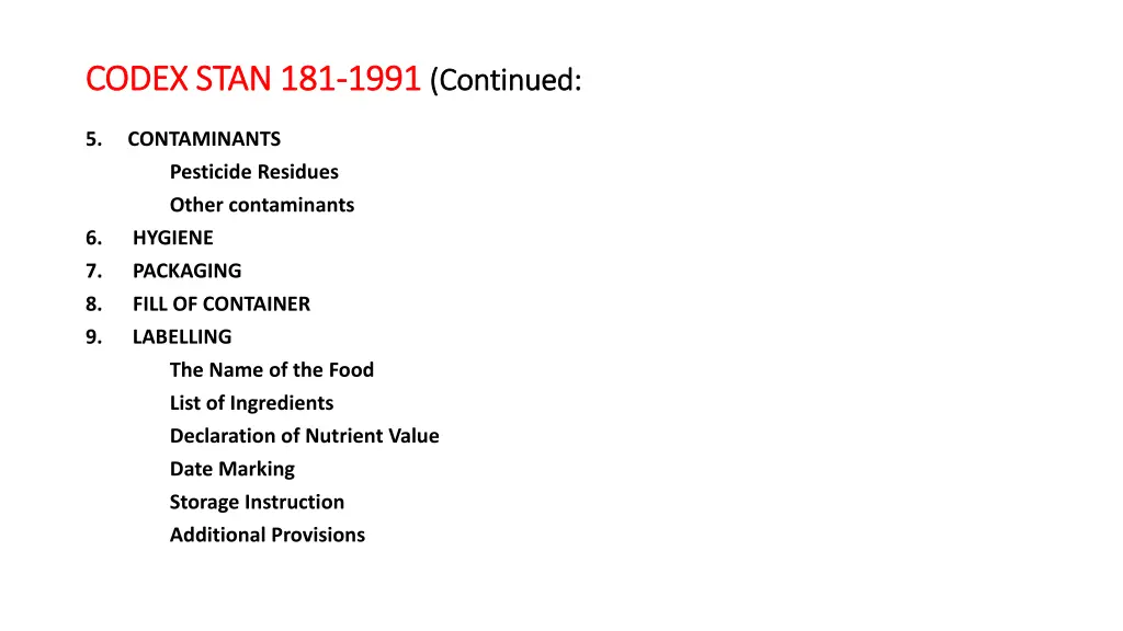 codex stan 181 codex stan 181 1991