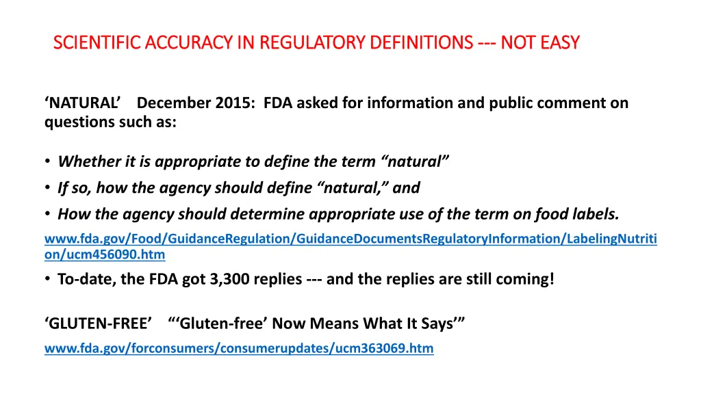 scientific accuracy in regulatory definitions