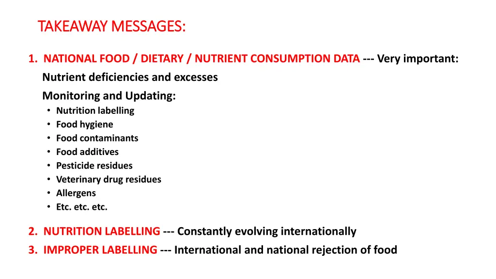 takeaway messages takeaway messages