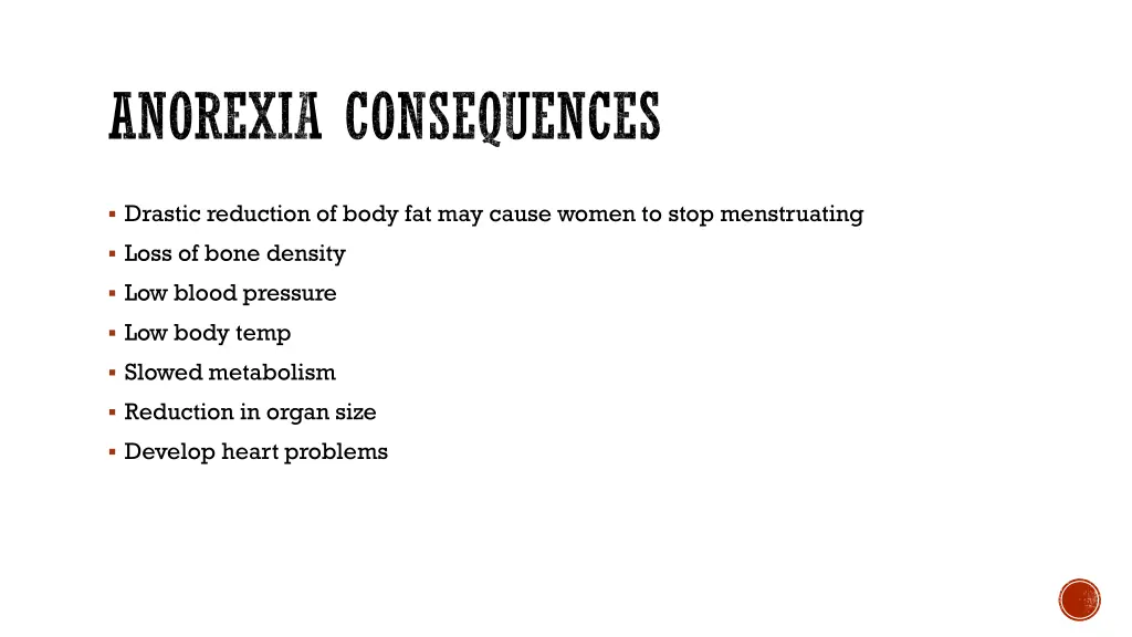 anorexia consequences