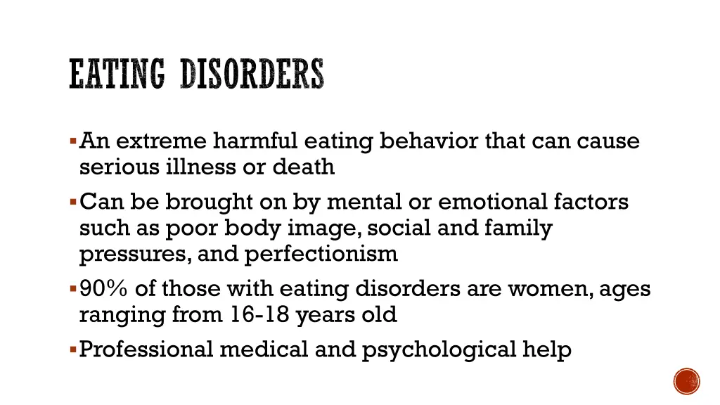 eating disorders