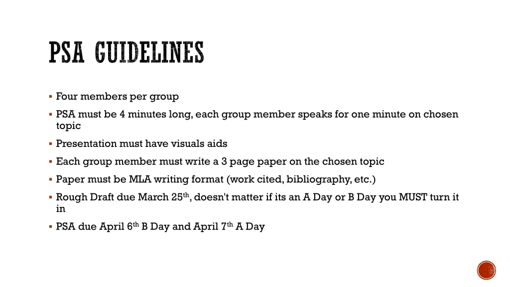 psa guidelines