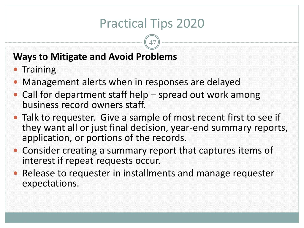 practical tips 2020 3