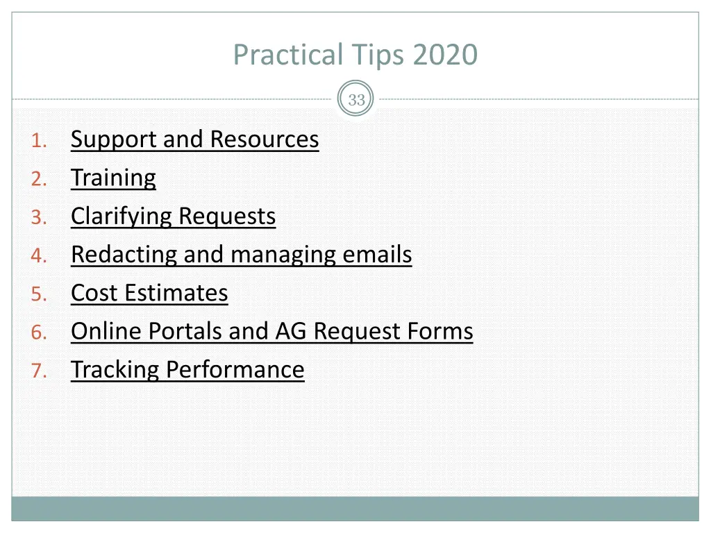 practical tips 2020