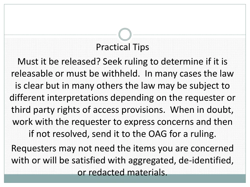 practical tips