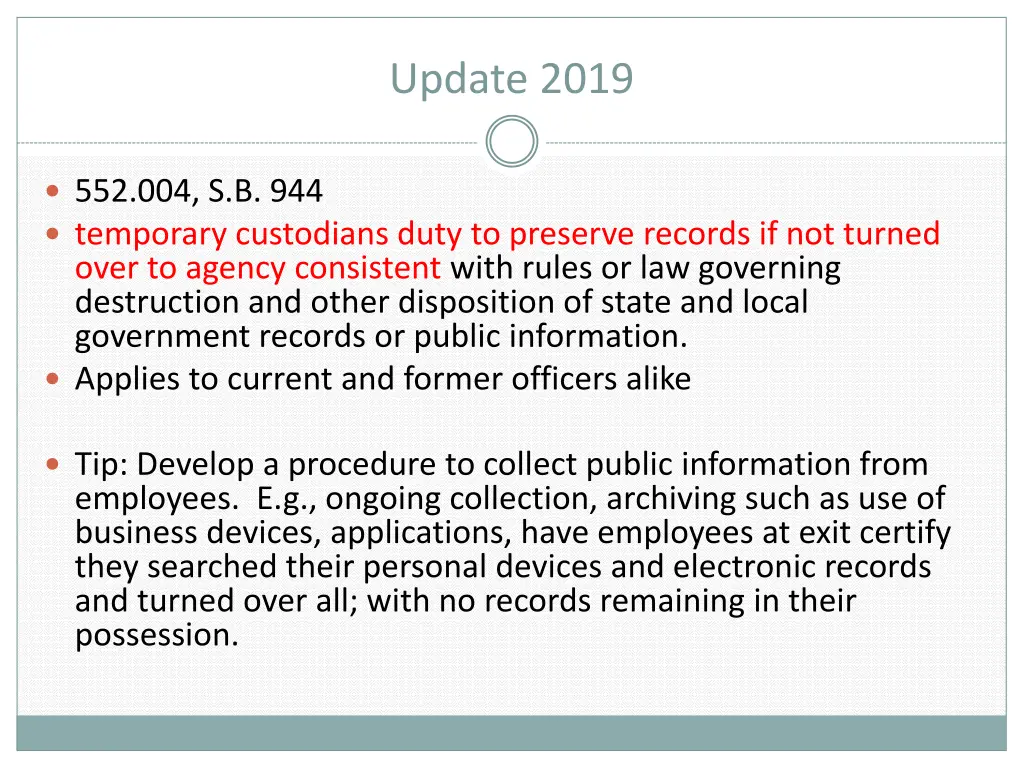 update 2019