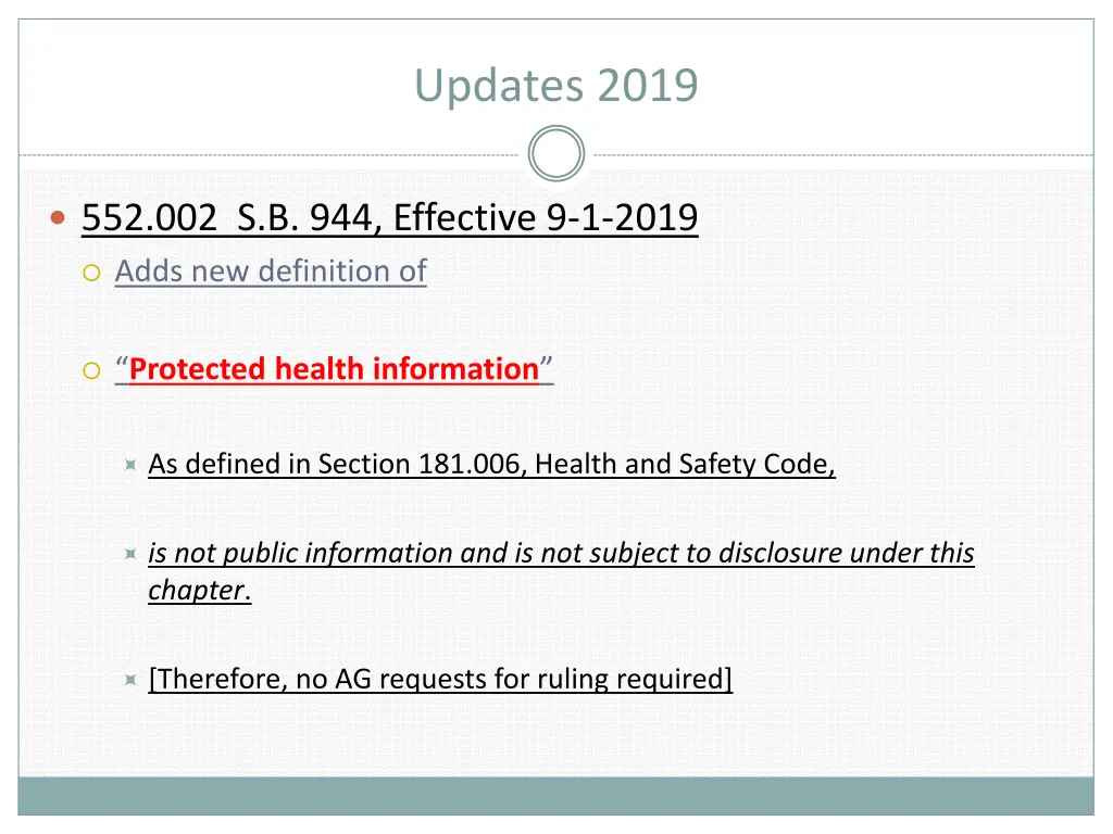 updates 2019