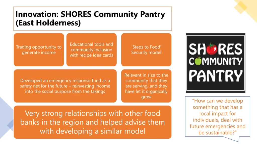 innovation shores community pantry east holderness