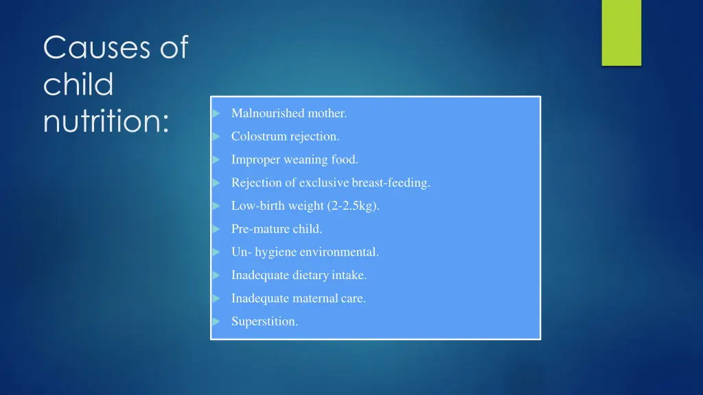 causes of child nutrition