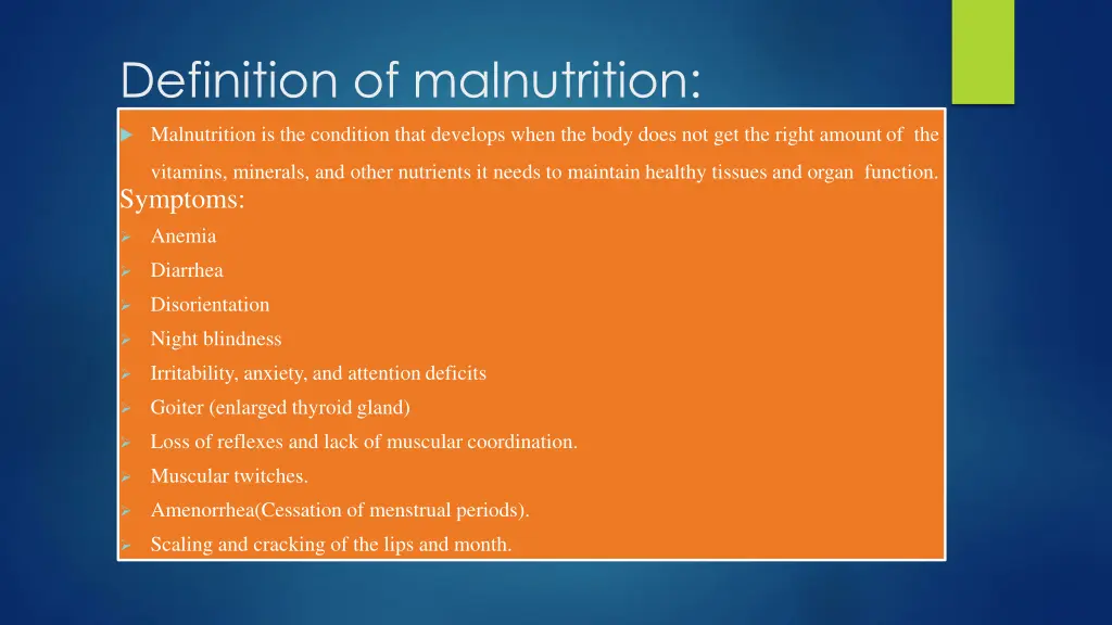 definition of malnutrition