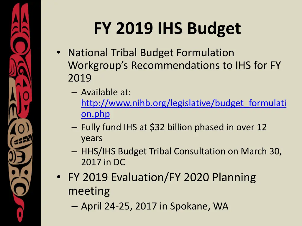 fy 2019 ihs budget