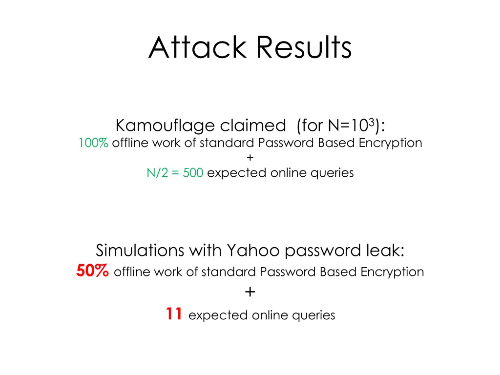 attack results