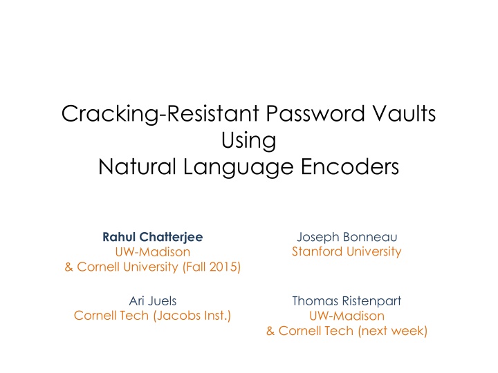 cracking resistant password vaults using natural