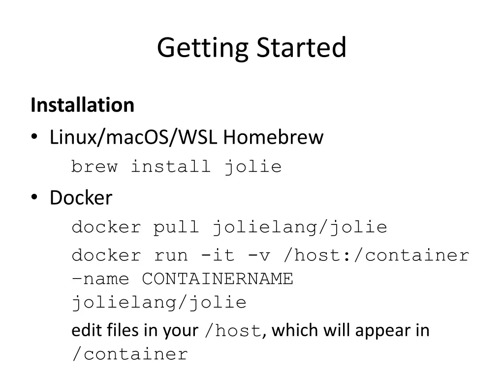 getting started 1