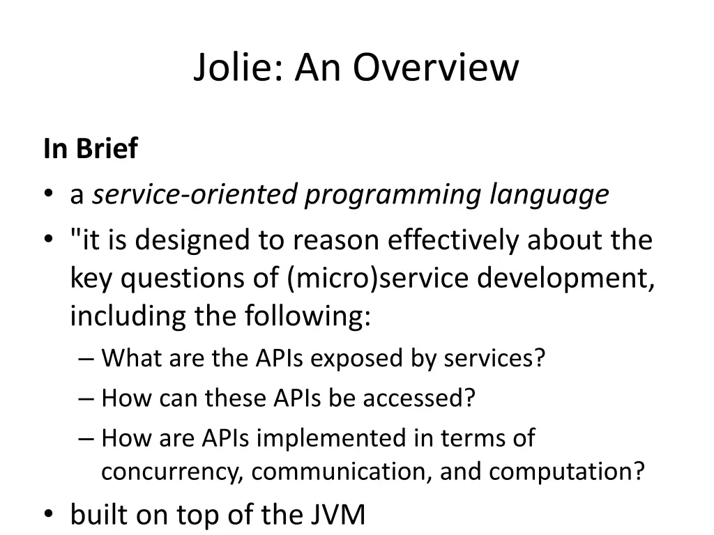 jolie an overview