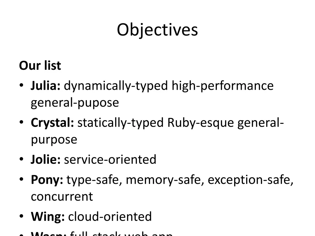 objectives 2