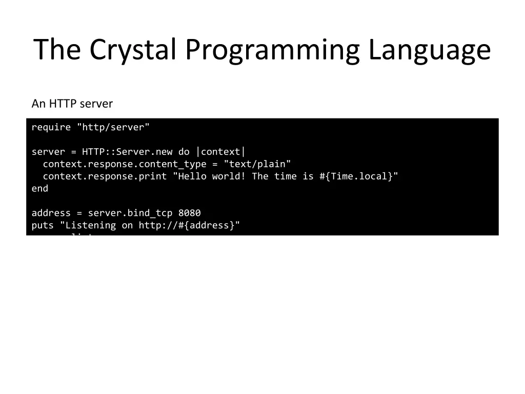 the crystal programming language 1