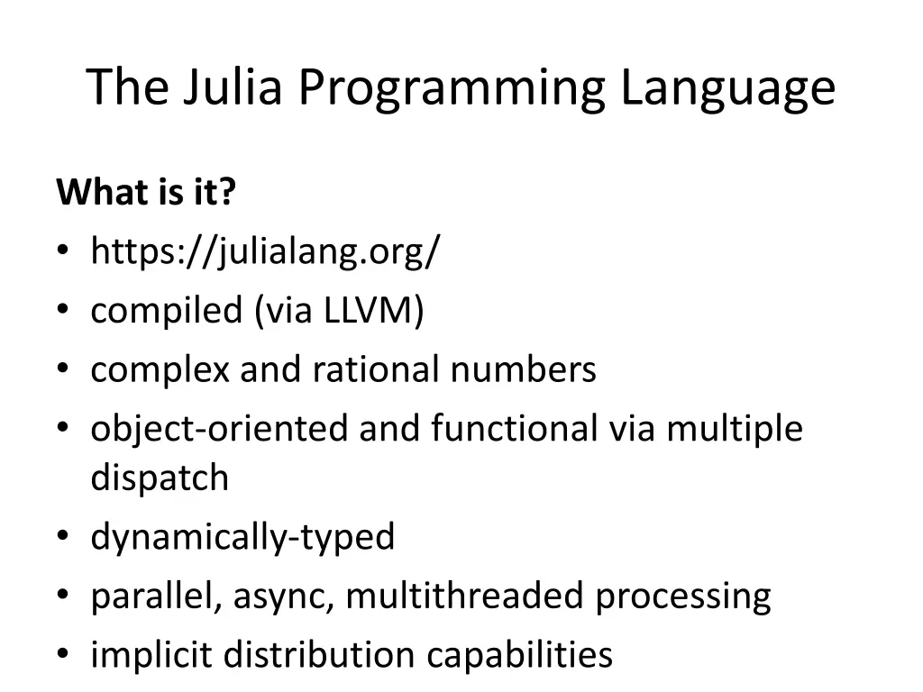 the julia programming language
