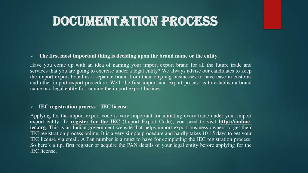 documentation process documentation process