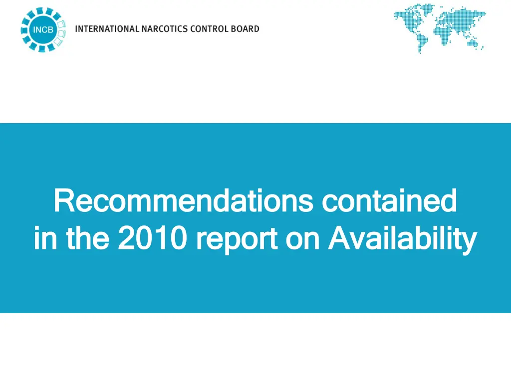 recommendations contained recommendations