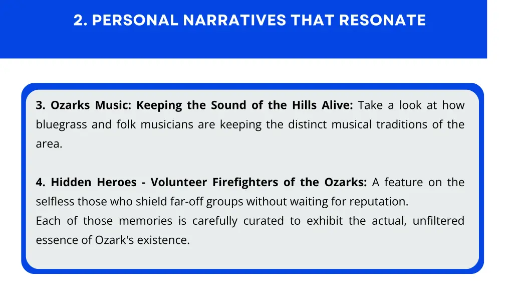 2 personal narratives that resonate 1