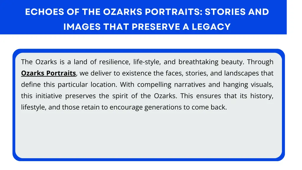 echoes of the ozarks portraits stories and images