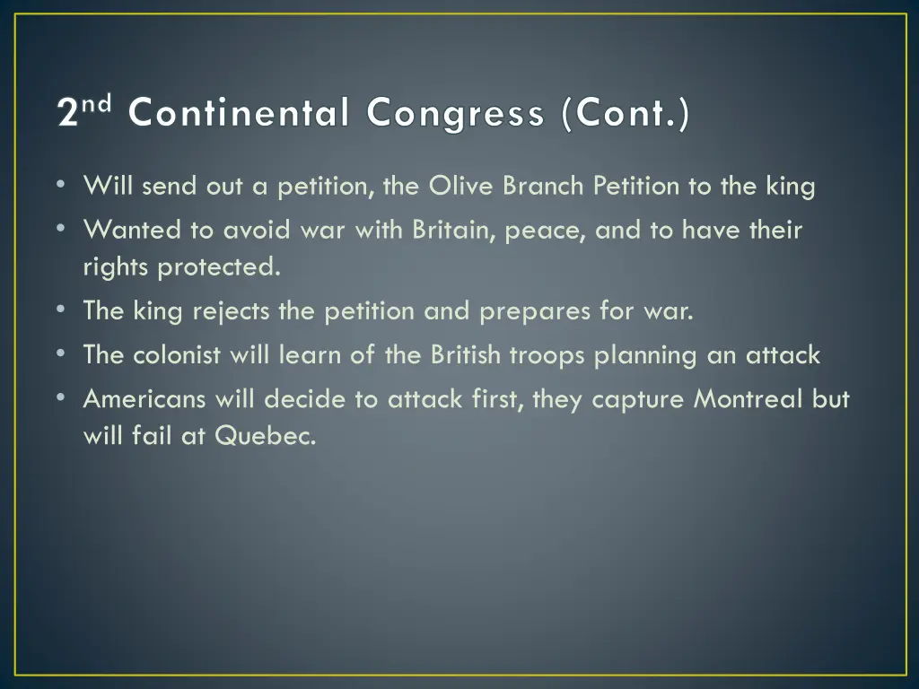 2 nd continental congress cont
