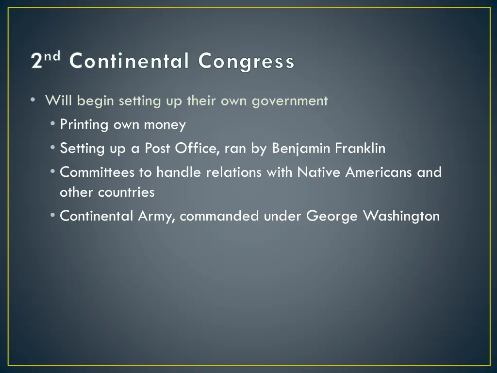 2 nd continental congress
