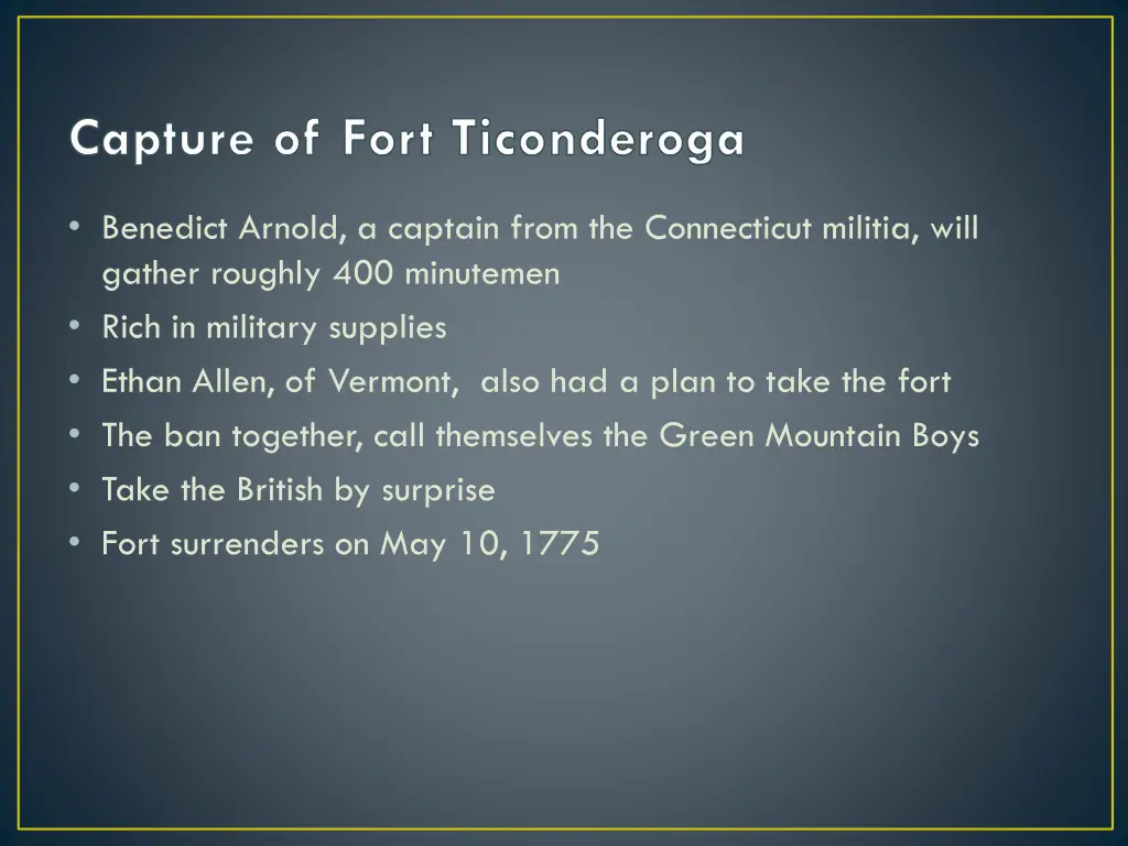 capture of fort ticonderoga