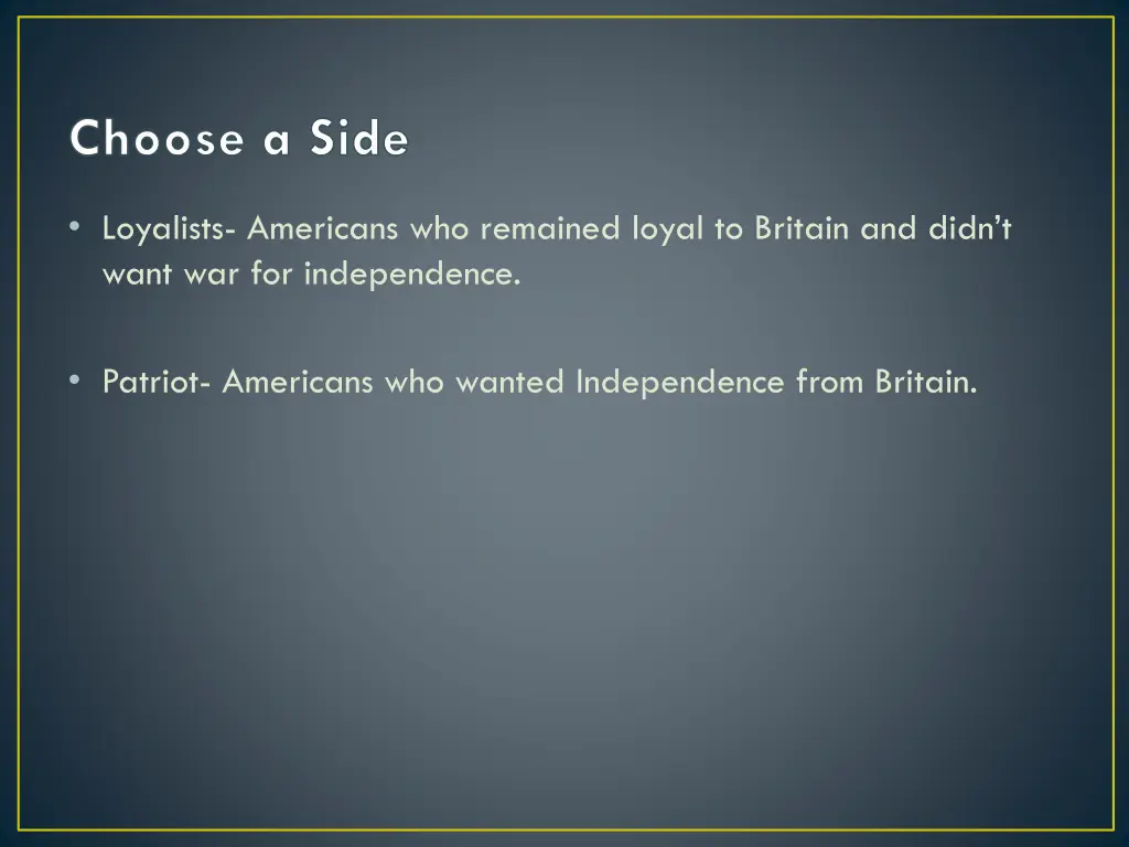choose a side
