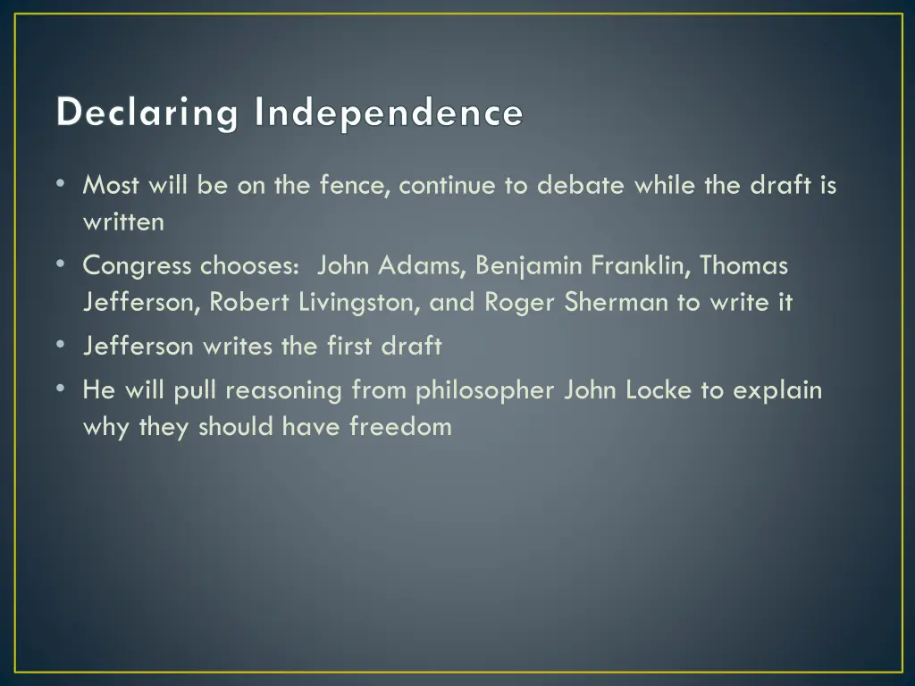 declaring independence