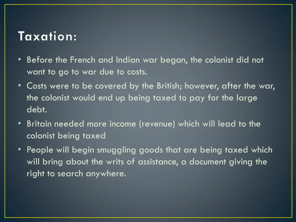 taxation