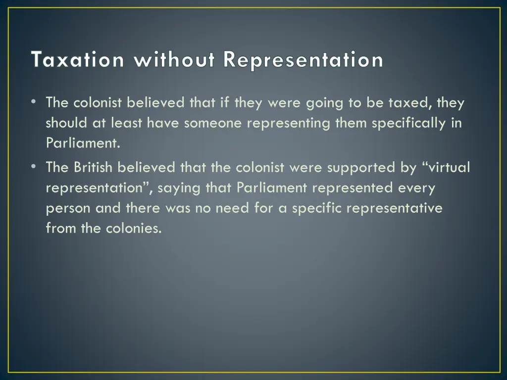 taxation without representation